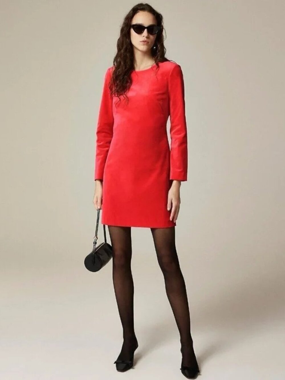 J. CREW Long-sleeve Shift Dress in Stretch Velvet NWT